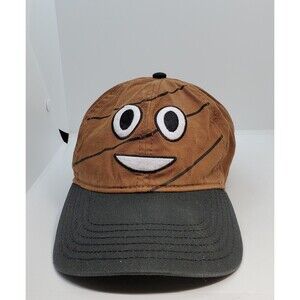 Poop Emoji Humorous Baseball Cap Embroidered Eyes and Mouth
